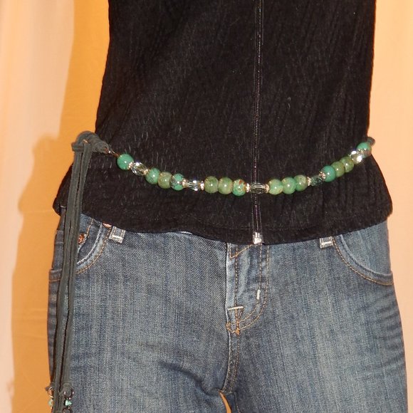 Tena Rae Custom size s/m TURQUOISE BELT/OR NECK PEICE - Picture 1 of 10